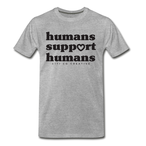 Humans Support Humans Tee - heather gray