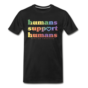 Humans Support Humans Tee - Tie Dye - black