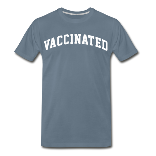 Vaccine Educated Tee - steel blue