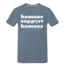 Load image into Gallery viewer, Humans Support Humans | White Print - steel blue
