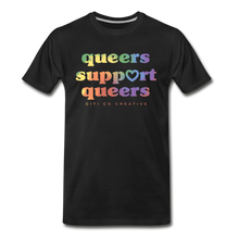 Load image into Gallery viewer, Queers Support Queers Tee | Tie Dye Print - black
