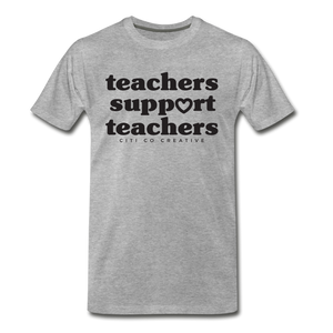 Teachers Support Teachers Tee | Black Print - heather gray