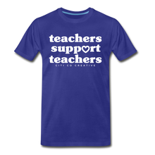 Load image into Gallery viewer, Teachers Support Teachers Tee | White Print - royal blue
