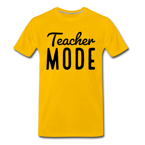 Teacher Mode Tee | Black Print - sun yellow