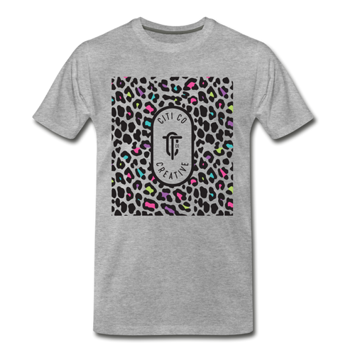 Leopard Citi Co Tee | Neon Print - heather gray