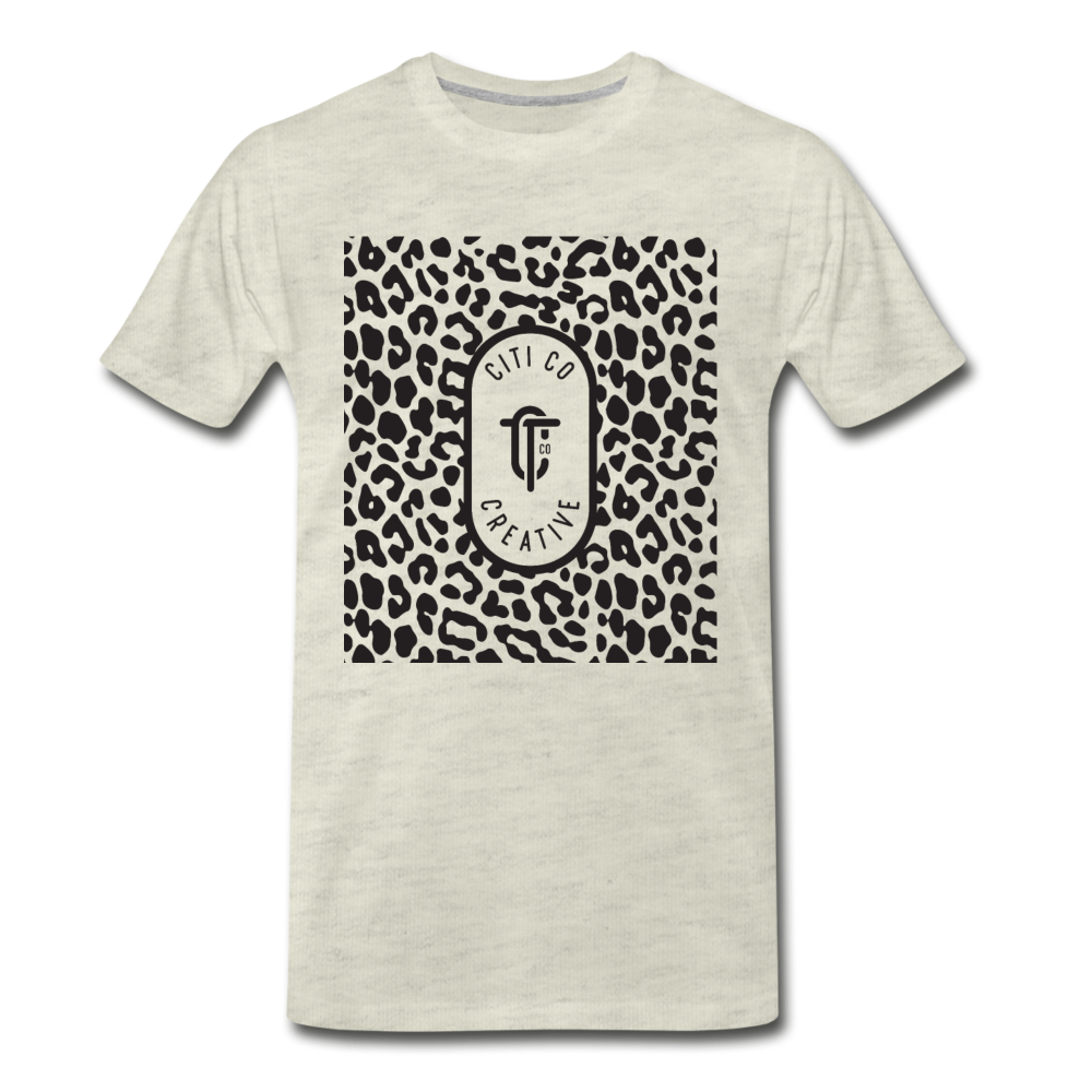 Leopard Citi Co Tee - heather oatmeal