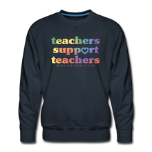 Load image into Gallery viewer, Teachers Support Teachers Sweatshirt | Tie-Dye Print - navy
