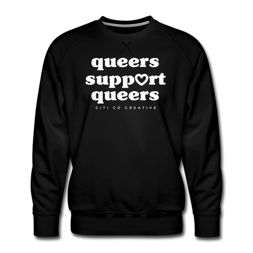 Queers Support Queers Sweatshirt | White Print - black