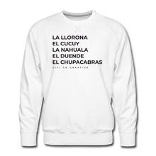 Load image into Gallery viewer, Latinx Folklore Sweatshirt | Black Print - white
