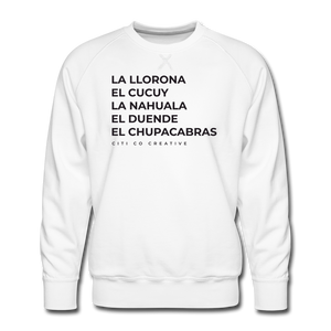 Latinx Folklore Sweatshirt | Black Print - white