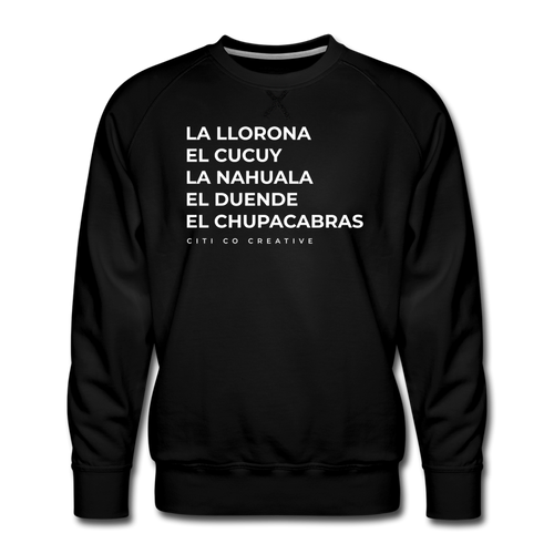 Latinx Folklore Sweatshirt | White Print - black