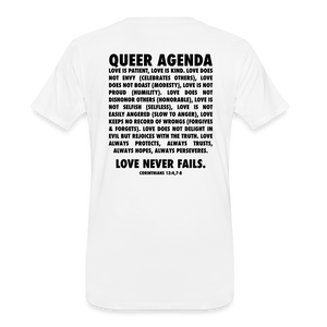 Queer Agenda Tee - Black Print - white