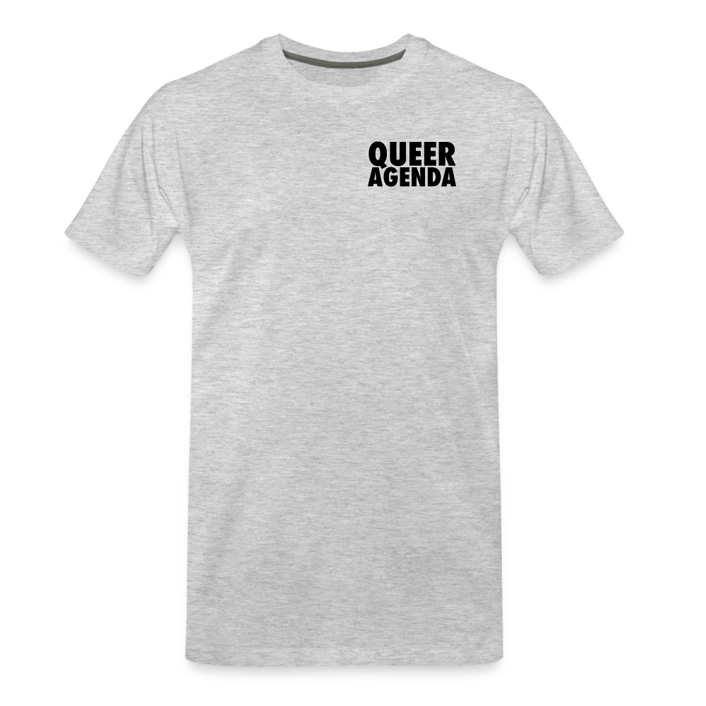 Queer Agenda Tee - Black Print - heather gray