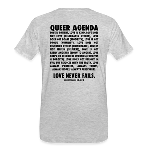 Queer Agenda Tee - Black Print - heather gray