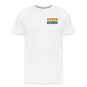 Queer Agenda Tee - Rainbow Print - white