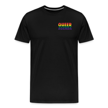 Load image into Gallery viewer, Queer Agenda Tee - Rainbow Print - black
