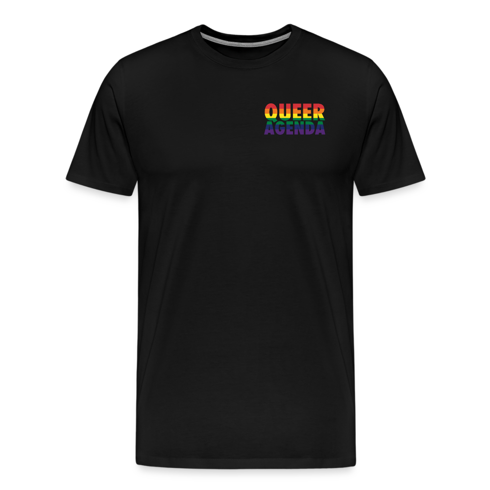 Queer Agenda Tee - Rainbow Print - black