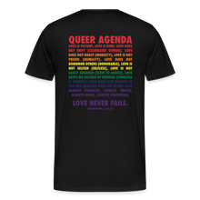 Load image into Gallery viewer, Queer Agenda Tee - Rainbow Print - black
