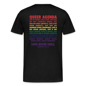 Queer Agenda Tee - Rainbow Print - black