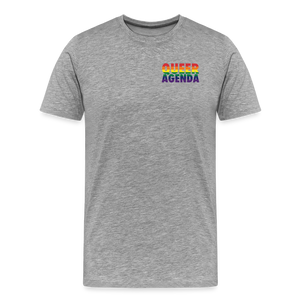 Queer Agenda Tee - Rainbow Print - heather gray