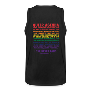 Queer Agenda Classic Tank - Rainbow Print - black