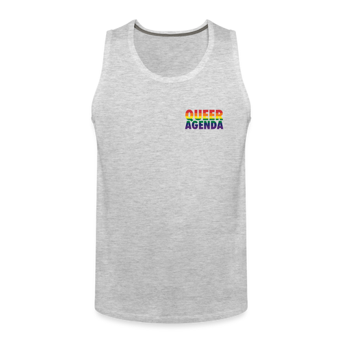 Queer Agenda Classic Tank - Rainbow Print - heather gray