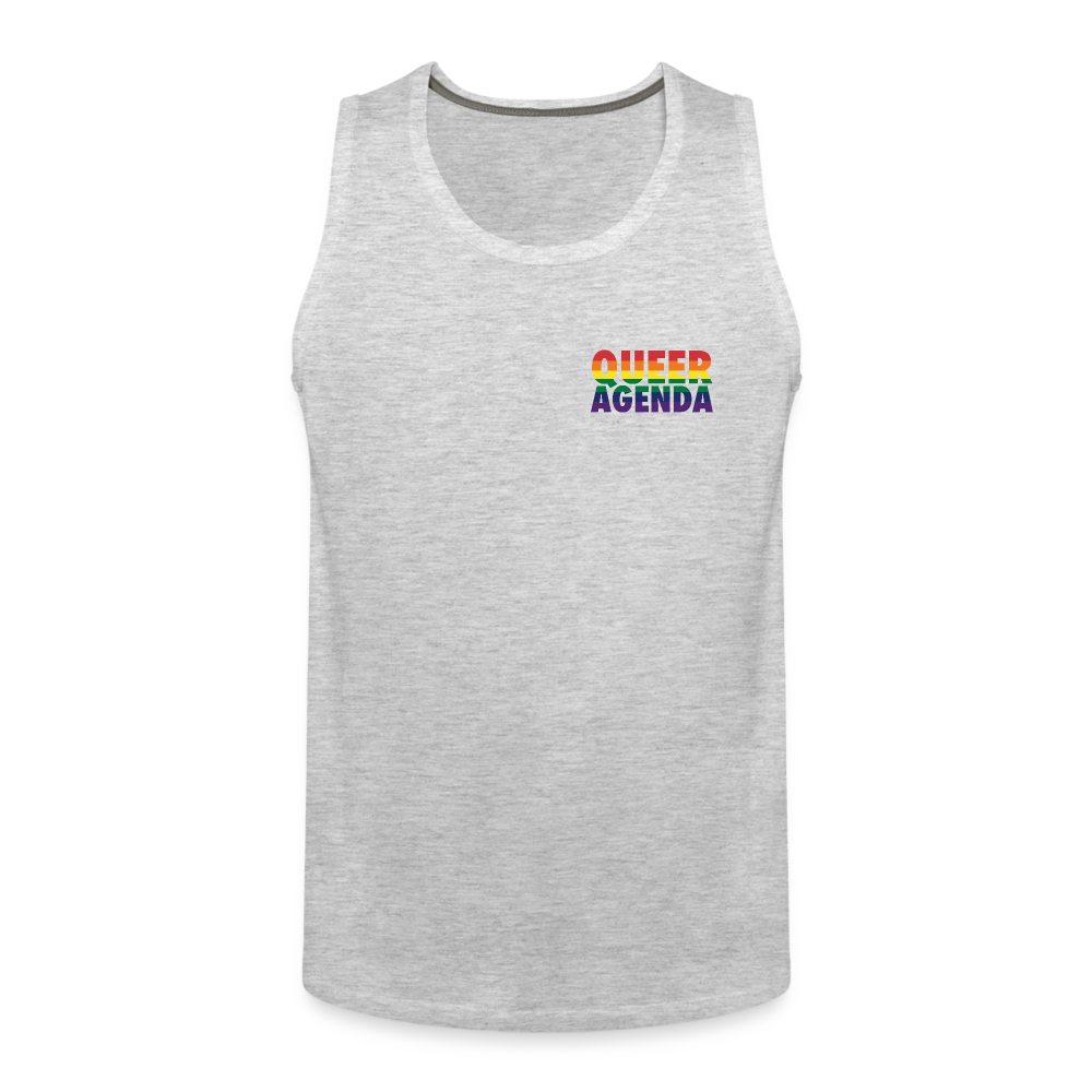 Queer Agenda Classic Tank - Rainbow Print - heather gray