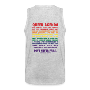 Queer Agenda Classic Tank - Rainbow Print - heather gray