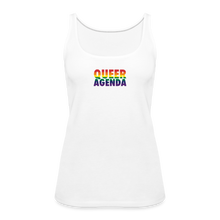 Load image into Gallery viewer, Queer Agenda Fitted Tank - Rainbow Print - white
