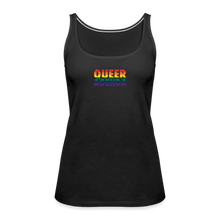 Load image into Gallery viewer, Queer Agenda Fitted Tank - Rainbow Print - black
