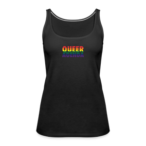 Queer Agenda Fitted Tank - Rainbow Print - black