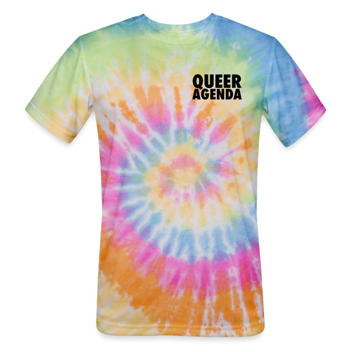 Queer Agenda Tie Dye Tee - rainbow