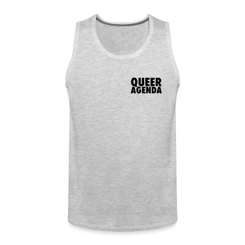 Queer Agenda Classic Tank - Black Print - heather gray