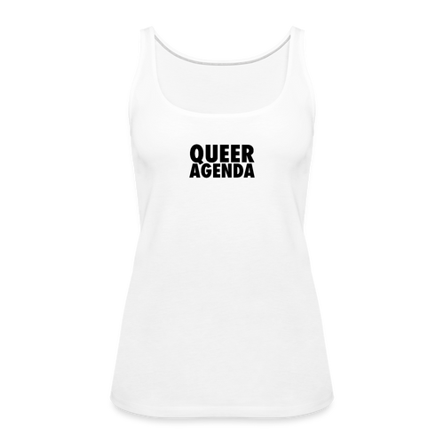 Queer Agenda Fitted Tank - Black Print - white